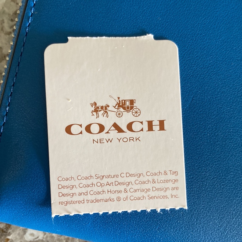 NWT COACH Accordion Zip Wallet Blue with Silver tone Accents - Picture 8 of 15